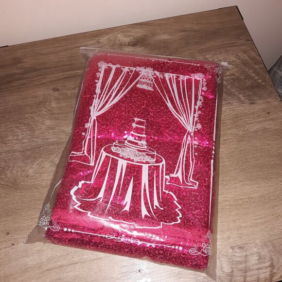 90x90 Inch Sequin Tablecloth Drapes Glitter Fabric Wedding Party Table Overlay - Picture 7 of 8